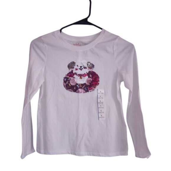 Girls Long Sleeve Flip Sequin 'Puppy Doughnut' T-Shirt - Size: 10/12 Large - Picture 4 of 7